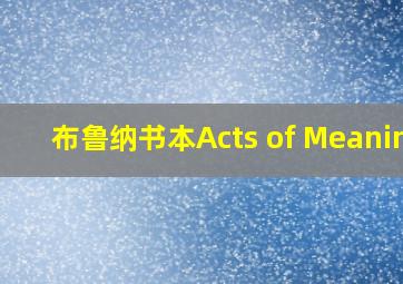 布鲁纳书本Acts of Meaning